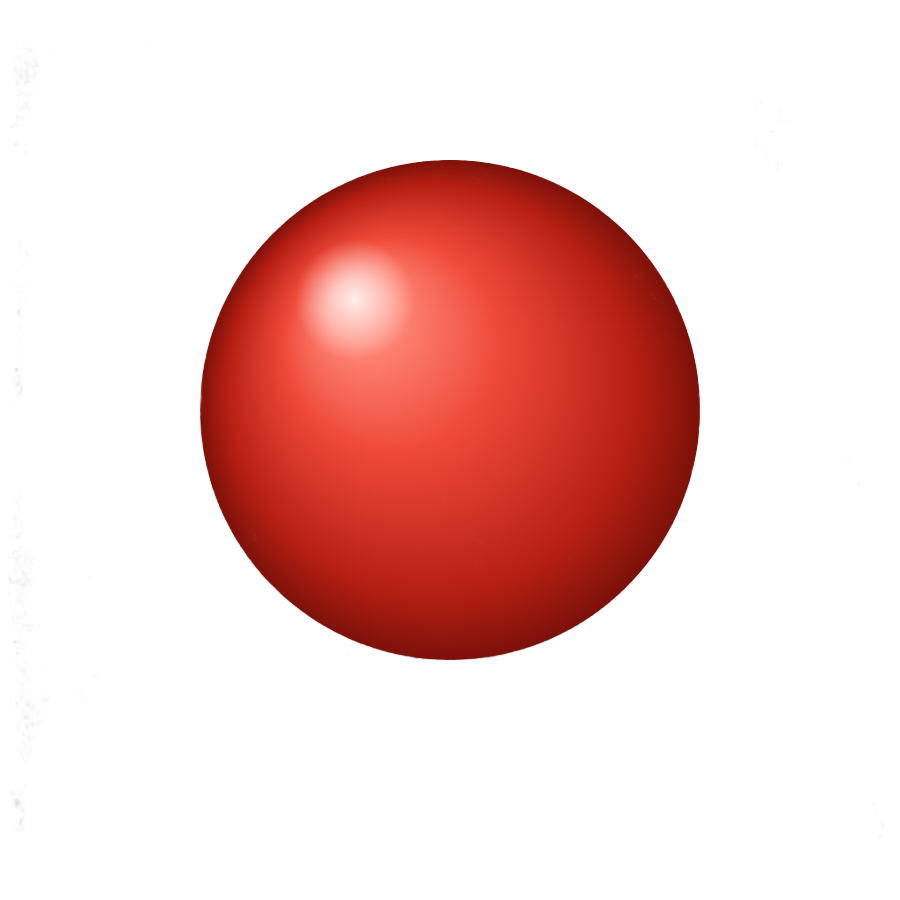 After: the red sphere on a transparent checkerboard, with most of the grey backdrop and shadow removed and faint fragments still visible near the edges